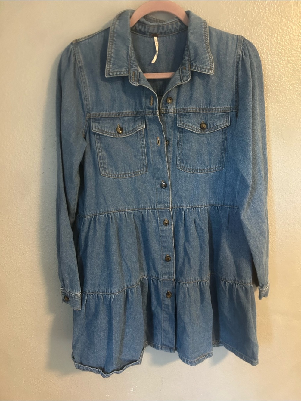 Free people Nicole denim tiered shirt dress - Picture 5 of 10